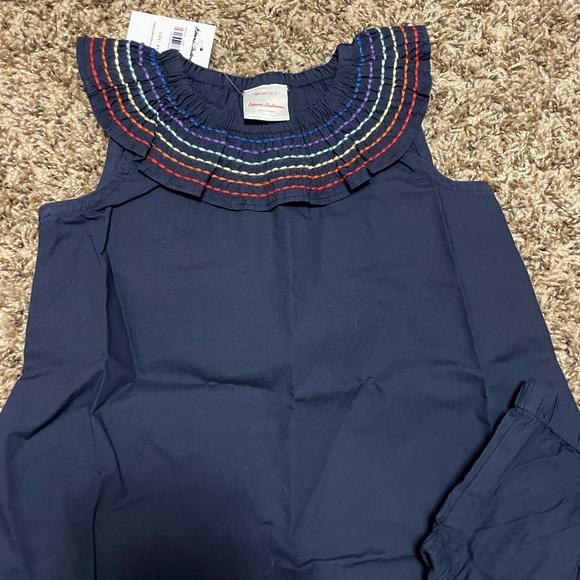 NWT Hanna Andersson Rainbow ruffled collared dress and bloomers - Picture 2 of 7